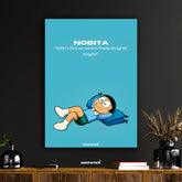 Nobita 'Sleeping Through Struggles' Quote Poster